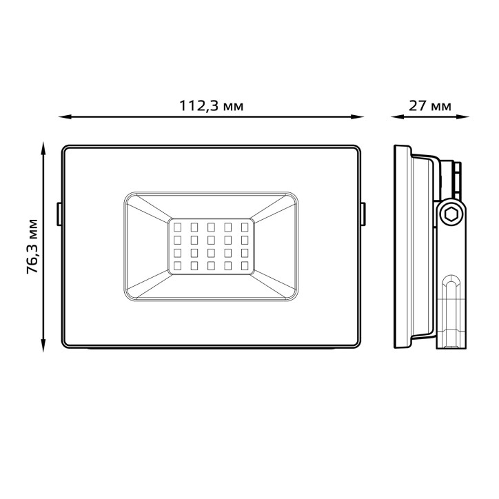 Прожектор Gauss Elementary 20W 1740lm 3000К 200-240V IP65 черный LED 1/20