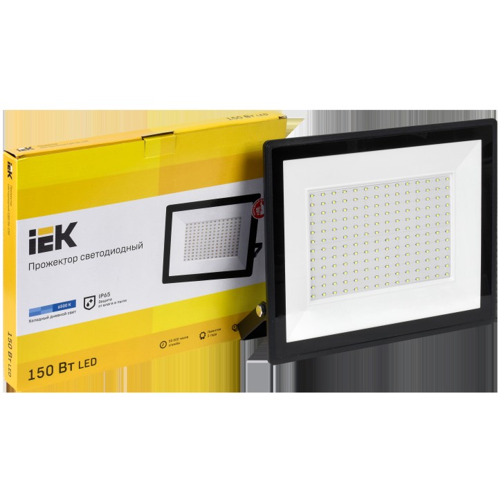 Прожектор СДО 06-150 светодиодный черный IP65 6500K IEK