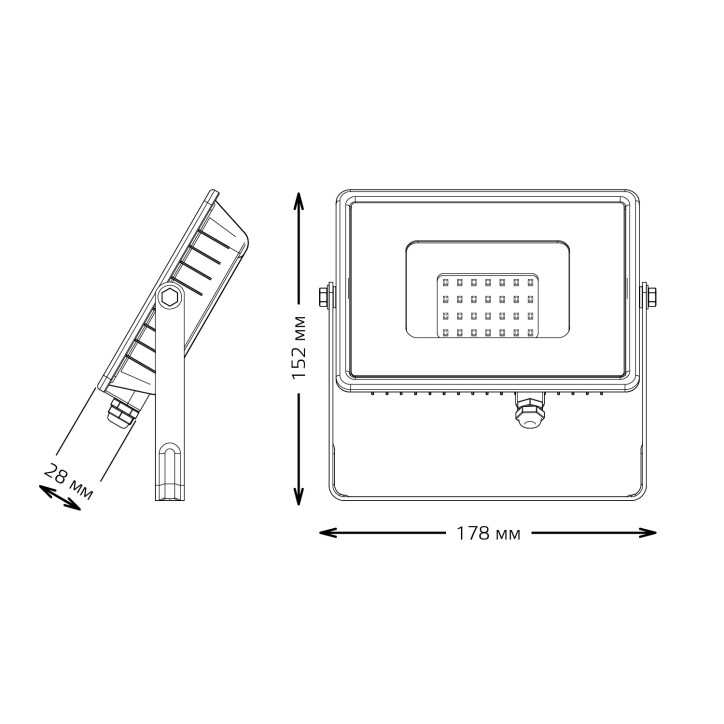 Прожектор Gauss Qplus 30W 2550lm 6500K 200-240V IP65 графитовый LED 1/10