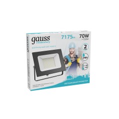 Прожектор Gauss Elementary 70W 7175lm 4000К 175-265V IP65 черный LED 1/10