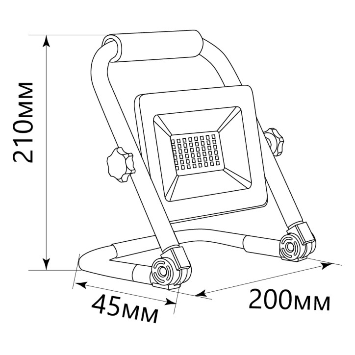 Прожектор переносной, 30W, 6400K, 36xSMD2835, 2400Lm, IP65, LL-512