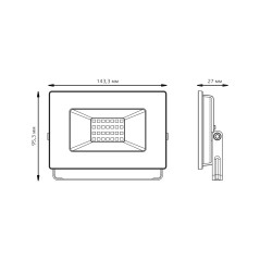 Прожектор Gauss Elementary 30W 2695lm 4000К 200-240V IP65 черный LED 1/10