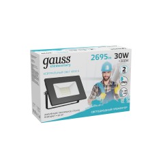 Прожектор светодиодный ДО 30 Вт 2695 лм 4000К AC 220В IP65 126х136х30мм Elementary G2 Gauss
