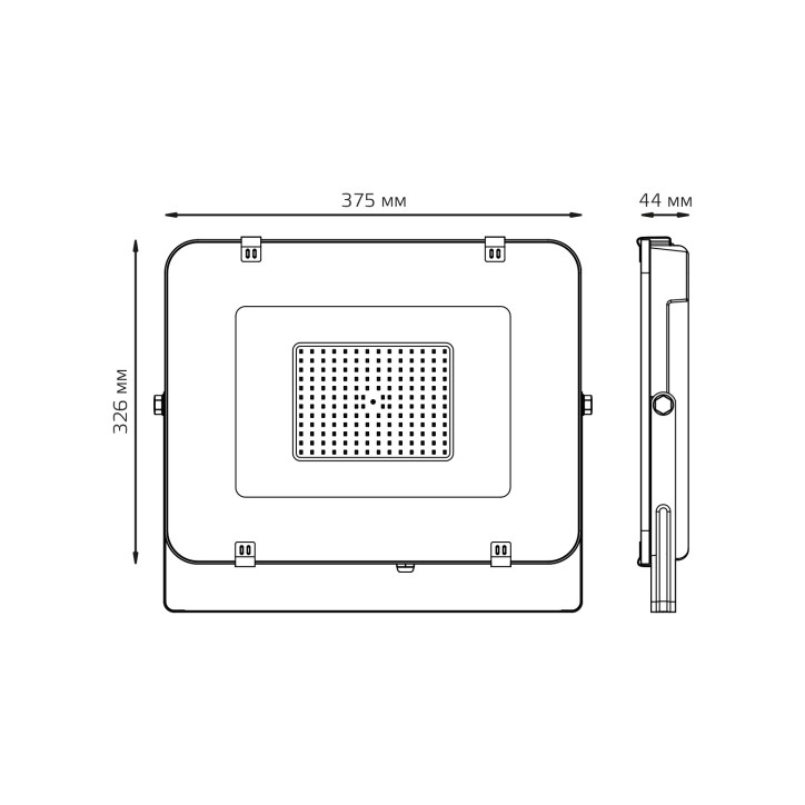 Прожектор Gauss Elementary 150W 12800lm 6500К 175-265V IP65 черный LED 1/4