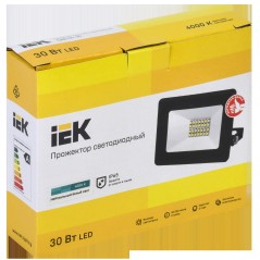 Прожектор СДО 06-30 светодиодный черный IP65 4000K IEK