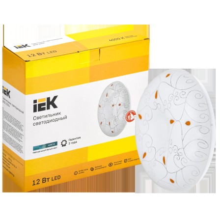 Светильник LED ДПБ 2004 12Вт IP20 4000К круг белый IEK