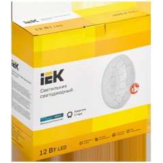 Светильник LED ДПБ 2007 12Вт IP20 4000К круг белый IEK