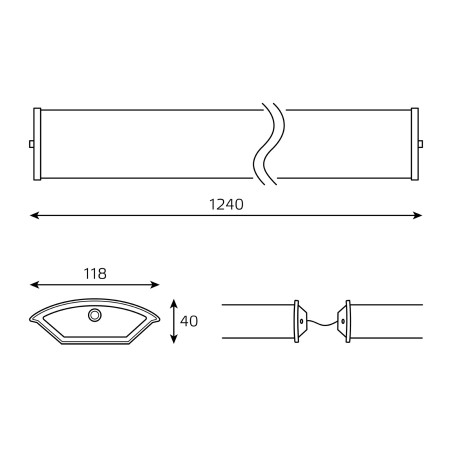 Светильник ДПО под лампу 2хG13 AC 220В IP40 1240х118х40мм для LED ламп 2х1200мм сквозная проводка со
