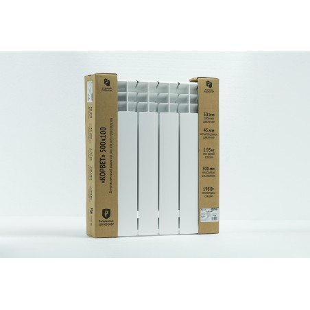 Радиатор биметаллический секционный 500/100/8 боковое подключение