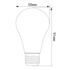 Лампа светодиодная, (3W) 230V E27 синий A50, LB-375