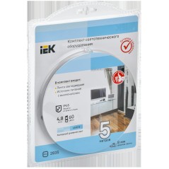 Комплект DIY (2835W60-4,8-IP65-12В 5м + др. + выкл.) IEK