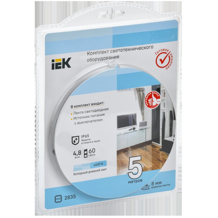 Комплект DIY (2835W60-4,8-IP65-12В 5м + др. + выкл.) IEK