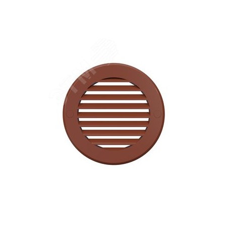 Решетка наружная вентиляционная круглая D136 с фланцем D100, из ASA пластика, цвет Терракотовый