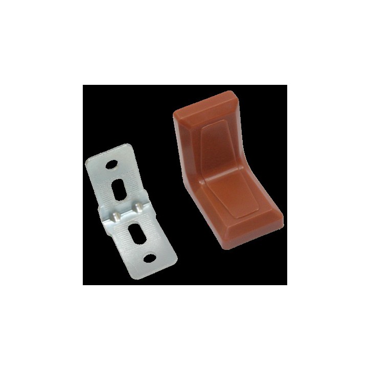 Уголок Кунгур меб. с декор.накладкой 26х26 пласт. корич./цинк