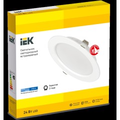 Светильник светодиодный встраиваемый ДВО 1615 белый круг 24Вт 6500К IP20