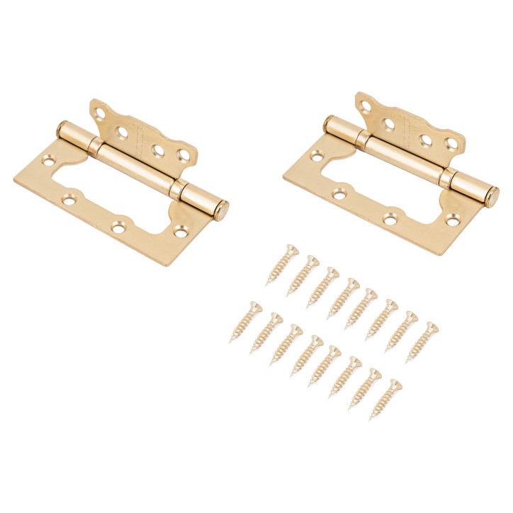 Петля дверная накладная без врезки 2шт, АЛЛЮР 100х75 2BB SBP латунь матовая Петля дверная накладная без врезки 2шт, АЛЛЮР 100х75 2BB SBP латунь матовая