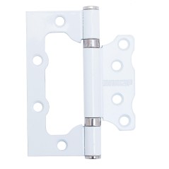 Петля накладная АЛЛЮР 100х75 2BB WW КОРОБКА 2,5мм белая без врезки 2 шт