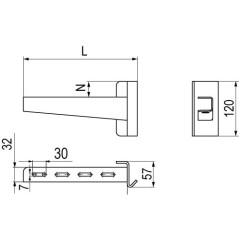 Профиль криволинейный, L1129, толщ.2,5 мм, на 9 рожков, цинк-ламель