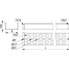 Лоток перфорированный 150х80 L 3000 толщ. 1,2 мм, горячеоцинкованный