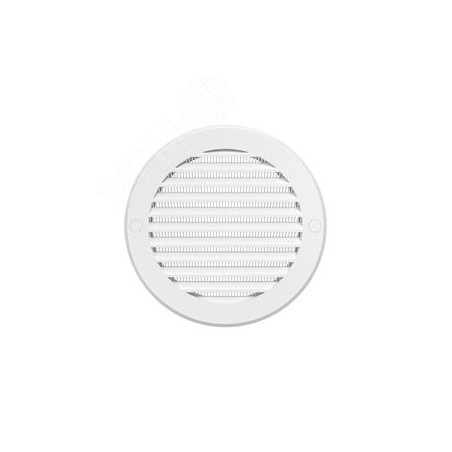 Решетка вентиляционная круглая с пластиковой сеткой D161 вытяжная, из ABS пластика, с фланцем D125