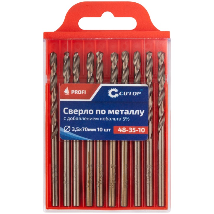 Сверло по металлу Cutop Profi с кобальтом 5%, 3.5X70 мм (10 шт) Сверло по металлу Cutop Profi с кобальтом 5%, 3.5X70 мм (10 шт)