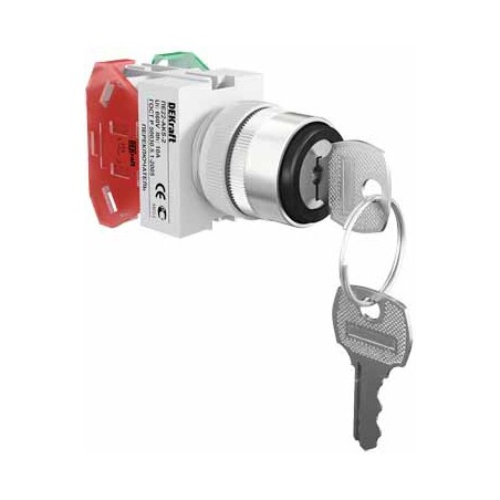 Переключатель AKS-2 22мм с ключом 2 позиции I-O черная ручка