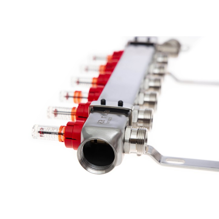 Коллекторная группа SSM-10RF set 10 контуров 1'X3/4' с расходомерами и кронштейнами Коллекторная группа SSM-10RF set 10 контуров 1'X3/4' с расходомерами и кронштейнами