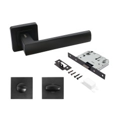 АЛЛЮР АРТ КОЛОМБО BL+L7050S BL+BK-S1 BL (23150/S7050) матовый черный Компл ручка и защ с фикс (20