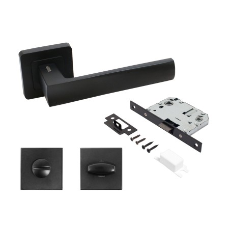 АЛЛЮР АРТ КОЛОМБО BL+L7050S BL+BK-S1 BL (23150/S7050) матовый черный Компл ручка и защ с фикс (20