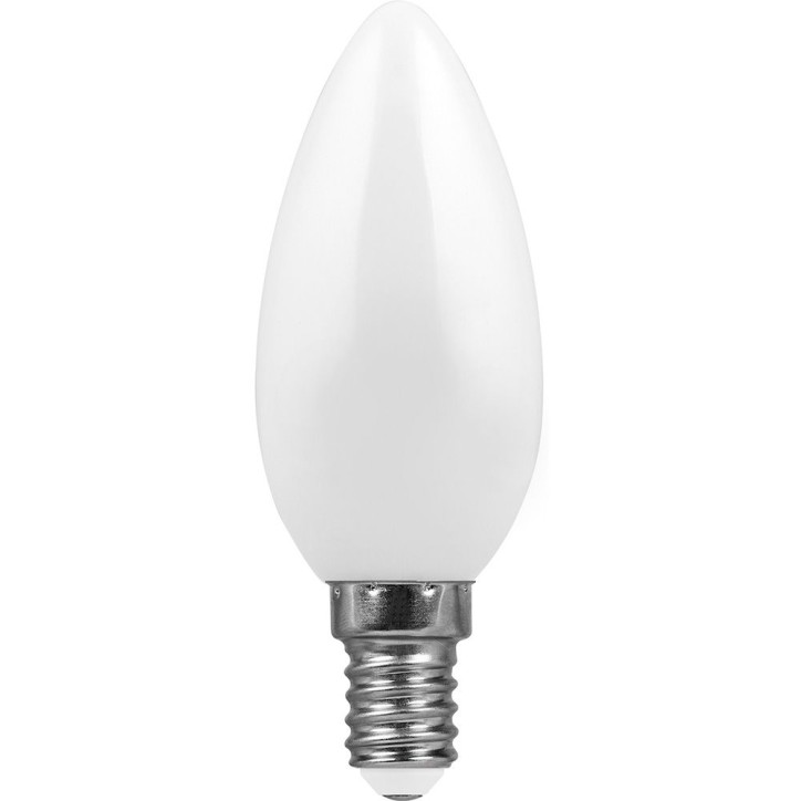 Лампа светодиодная LED 7вт Е14 теплый матовая свеча FILAMENT
