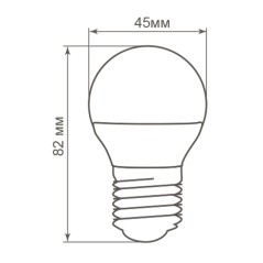 Лампа светодиодная LED 5вт Е27 белый шар