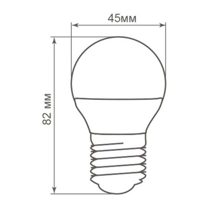 Лампа светодиодная, (5W) 230V E27 4000K G45, LB-38