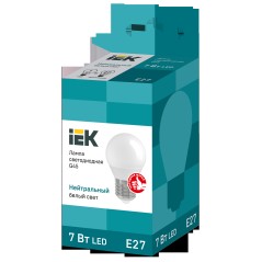 Лампа светодиодная G45 шар 7Вт 230В 4000К E27 IEK