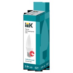 Лампа светодиодная C35 свеча 5Вт 230В 4000К E27 IEK