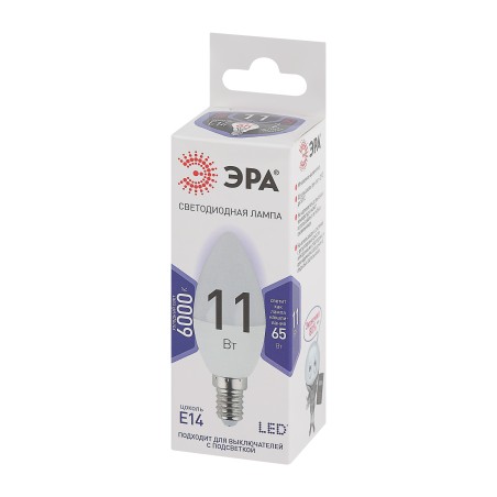 Лампа светодиодная LEDB35-11W-860-E14(диод,свеча,11Вт,хол,E14)