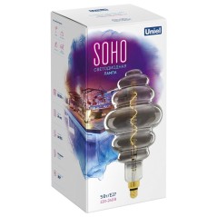 Лампа светодиодная SOHO LED-SF40-5W/SOHO/E27/CW CHROME/SMOKE GLS77CR Хромированная/дымчатая колба Спиральный филамент