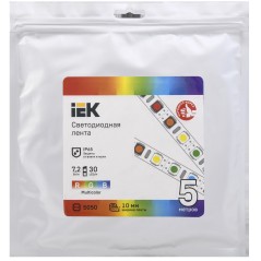 Лента LED 5м LSR-5050RGB30-7,2-IP65-12В IEK