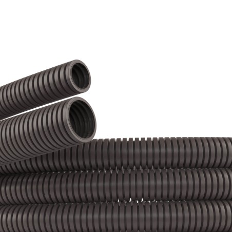 Труба гофрированная DN12мм ПВ-0 Dвн-12.2 мм Dнар-15.8 мм полиамид 6 темно-серая без протяжки