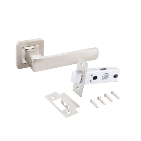 АЛЛЮР АРТ КОЛОМБО SN+L45-8 SN (2380/S45) мат.никель Комплект ручка и защелка (20)