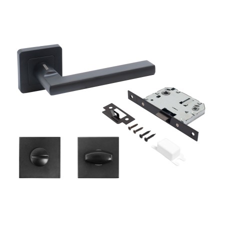 АЛЛЮР АРТ ВЕНСАН BL+L7050S BL+BK-S1 BL (26150/S7050) матовый черный Компл ручка и защ с фикс (20)