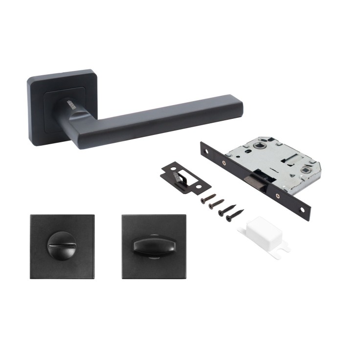 АЛЛЮР АРТ ВЕНСАН BL+L7050S BL+BK-S1 BL (26150/S7050) матовый черный Компл ручка и защ с фикс (20)