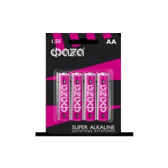 Элементы питания алкалиновые LR 6 (AA) ФАZА Super Alkaline (4 шт. на блистере)