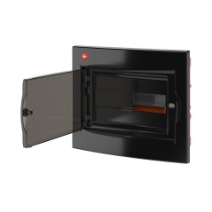 Щит встраиваемый с дверцей 12 модулей IP41 черный с клеммным блоком 63А