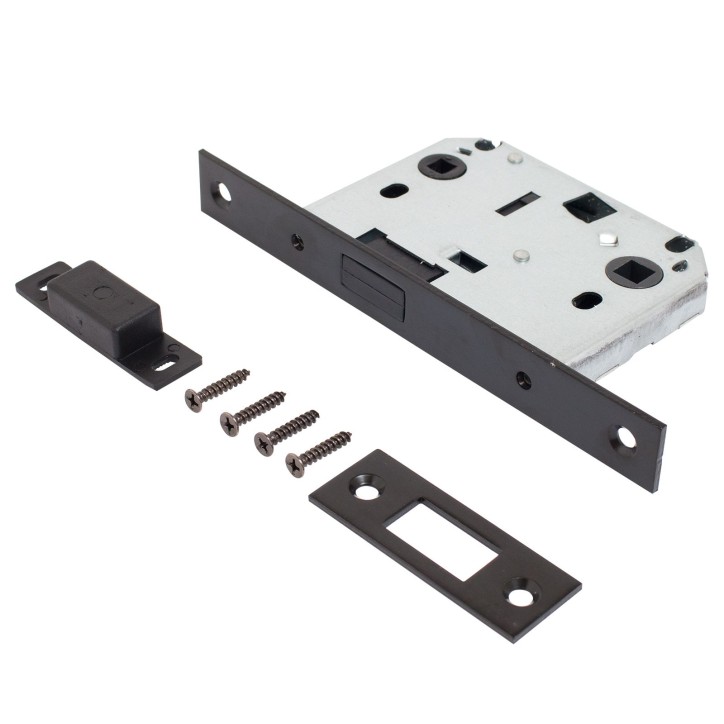 Защёлка Аллюр АРТ L7050-MS BL матовый черный магнитная без ручек с фиксатором Защёлка Аллюр АРТ L7050-MS BL матовый черный магнитная без ручек с фиксатором