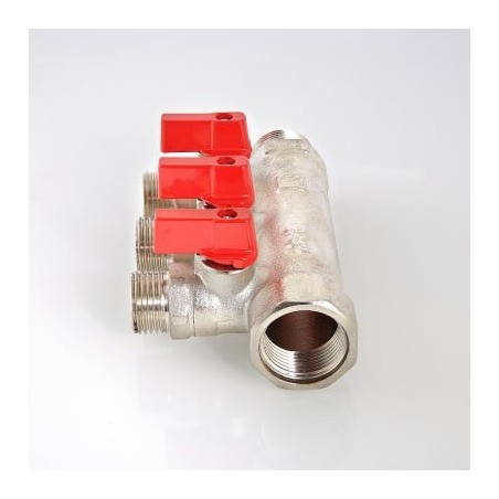 Коллектор 1'x2 выхода 1/2' НР с отсекающими кранами