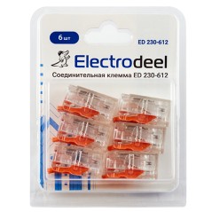 Клемма соединительная 2-контактная Elеctrodeel ED 230-612-b6, сечение 0,5-6,0 мм2, 41А/450В (упаковк