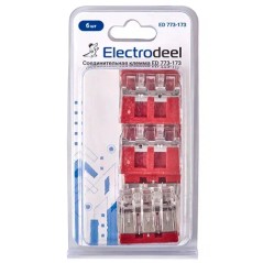 Клемма соединительная 3-контактная Elеctrodeel ED 773-173-b6, сечение 2,5-6,0 мм2, 41А/400В (упаковк