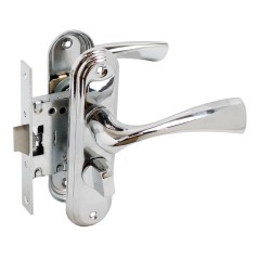 БУЛАТ ЗЩ1-Д03.04 (П) НОМОС хром ПРАВАЯ ВНУТР/ЛЕВАЯ НАРУЖНЯЯ с фиксацией Защелка (12)