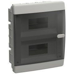 Корпус пластиковый встраиваемый на 18 модулей ЩРВ-П-18 IP41 UNION Compact черная прозрачная дверь