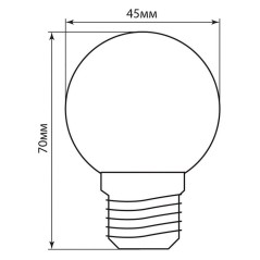 Лампа светодиодная, (1W) 230V E27 зеленый G45, LB-37